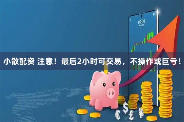 小散配资 注意！最后2小时可交易，不操作或巨亏！